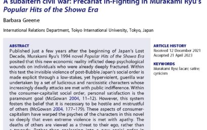 Prof. Barbara Greene’s Insights Into Ryu Murakami’s “Popular Hits of the Showa Era.”